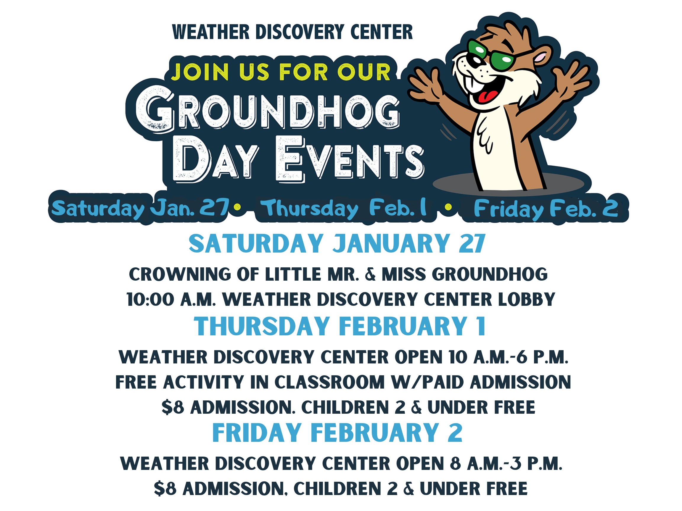 Groundhog Day Celebration operational hours - Punxsutawney Weather