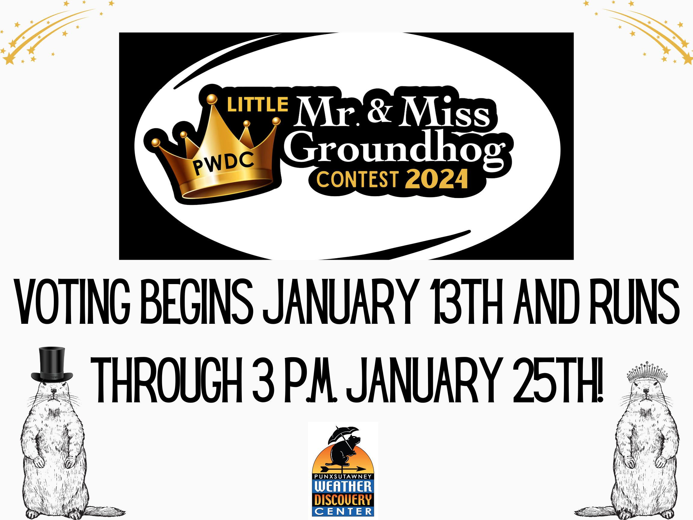 Voting underway for the 2024 Little Mr. & Miss Groundhog Contest