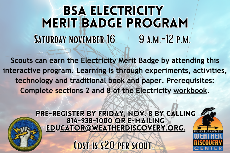 BSA Electricity Badge Program to be held November 16