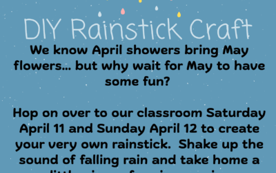 Free rainstick craft in the classroom April 11 & 12